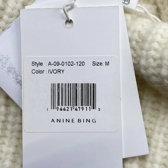 ANINE BING “Sydney” Alpaca Wool Turtleneck Sweater – Size M (NWT) - Picture 2 of 11